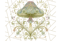 Dreamy Patterned Mushroom Clipart PNG, Forest Elements Png Product Image 5