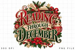 Reading Through December Christmas Design, Cozy Book Lover Product Image 2