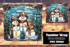 Christmas Snowman Joy Stained Glass 3D Wrap 20oz Product Image 1