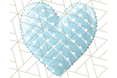 Pastel Puffy Patterned Hearts Clipart PNG, 3D Look Heart Png Product Image 5