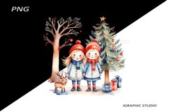 Winter Png, Christmas Kids Clipart, Folk Christmas Png Product Image 1