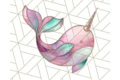 Stained Glass Sea Creatures PNG Clipart, Ocean Fantasy Product Image 5