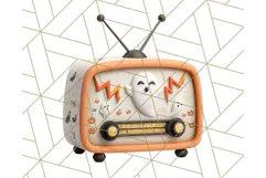 Retro Halloween Clipart Vintage PNG Graphics, 50s Holiday Product Image 5