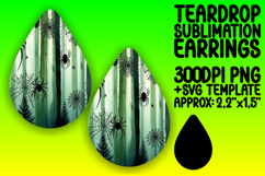 Fresh Teardrop Earrings Artwork PNG , Halloween Product Image 1