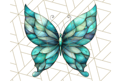 Stained Glass Butterfly PNG Colorful Clipart for Sublimation Product Image 5