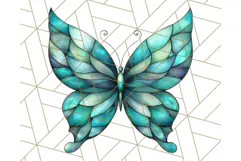 Stained Glass Butterfly PNG Colorful Clipart for Sublimation Product Image 5