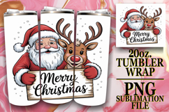 Radiant Thoughts 20oz tumbler wrap, Funny Santa Product Image 1