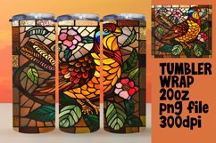 Colorful Birds Stained Glass Design 20oz Tumbler Wrap Product Image 1