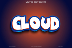 Cloudy 3D Text Effect Vector Product Image 1
