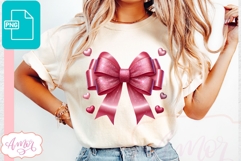 Pink Glitter Coquette Bow PNG sublimation Product Image 1