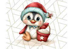 Christmas Penguins The Beach Clipart PNG, Tropical Holiday Product Image 5