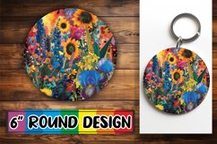 Stylish Flower Car Coaster Sublimation Product Image 1