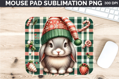 Watercolor Rabbit Mouse Pad Sublimation - Christmas PNG Product Image 1