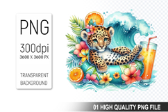 Summer Animals Clipart PNG Bundle, Tropical Summer Animals Product Image 14