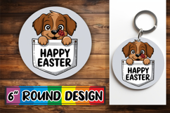 Unique Round Keychain Sublimation, Easter Animals Product Image 1
