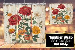 Timeless Vintage Floral Tumbler Sublimation Product Image 1