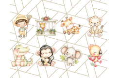Tiny Zoo Friends Clipart, Cute Cartoon Zoo Animals PNG Product Image 5