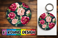 Radiant Round Coaster Design, Flower Pattern Product Image 1