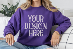Navy Gildan 18000 Mockup, Sweatshirt Crewneck Mockups Product Image 1