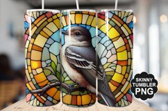 Eastern Phoebe Single Bird Stained Glass - Tumble Design Product Image 1