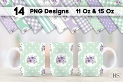 14 Shabby Chic Flowers Mug Sublimation PNG Bundle, Mug Wrap Product Image 1