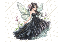Gothic Fairy &amp; Potion Clipart, Dark Fantasy PNG Printable Product Image 5