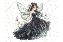 Gothic Fairy & Potion Clipart, Dark Fantasy PNG Printable Product Image 5