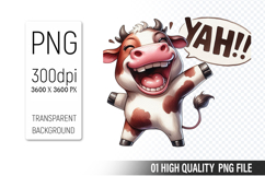 Cow Clipart PNG, Farm Animals Clipart, Rustic Farm Art Product Image 1