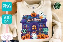 Spooky Bookstore PNG design, Cute Halloween design Product Image 3