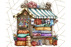 Cozy Christmas Market Stall Clipart PNG, Holiday Art Png Product Image 5