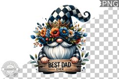 Best Dad Ever Sublimation - Father's Day Gnome Clipart PNG Product Image 1