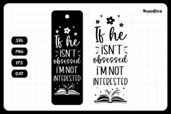 Dark Romance Bookmark Saying SVG | If He Isn't Obsessed Product Image 3