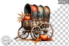 Fall Wagon Garden Sublimation - Fall Clipart PNG Design Product Image 1