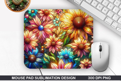 Flowers Mouse Pad Sublimation, Summer Mouse Pad PNG Product Image 1