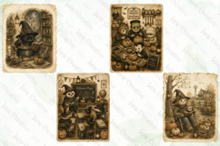 Vintage Halloween Card PNG Clipart Product Image 1