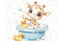 Safari Animal Babies in Bubble Baths, Cute Jungle Animal PNG Product Image 5
