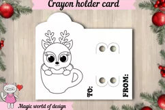 Christmas deer a glass Coloring Card svg, Crayon Holder Card Product Image 2
