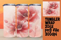 Watercolor Floral Wrap Sublimation Tumbler Design 20oz Product Image 1