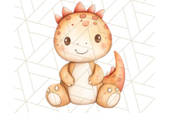 Cute Pastel Dinosaur Clipart PNG for Nursery Art, Baby Decor Product Image 5
