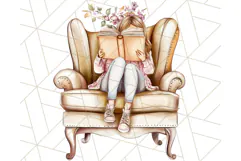 Cozy Book Lover Clipart PNG, Aesthetic Reading Graphics Product Image 5