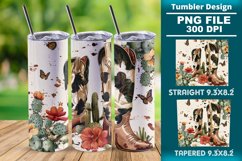 Western Cowgirl Boots Tumbler Wrap 20oz skinny design PNG Product Image 1