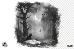 Black and White Halloween Autumn Clipart Product Image 1
