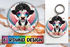 Blissful Round Keychains Sublimation, Valentines Product Image 1