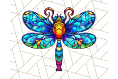 Stained Glass Dragonfly PNG Clipart, Bright Insects Clip Art Product Image 5