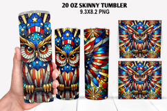 Owls Skinny Tumbler 20oz Wrap Design,4th of july Tumbler PNG Product Image 1