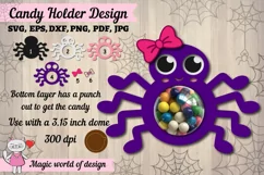3d Halloween Spider girl candy dome svg, paper cut file svg Product Image 1