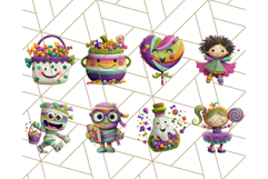 Colorful Halloween Clipart PNG, Cute Kids &amp; Candy Clip Art Product Image 5