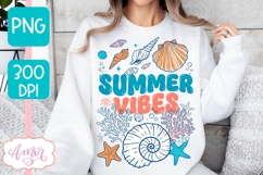 Summer vibes T-shirt sublimation PNG, Retro summer coastal Product Image 2