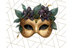 Vintage Garden Masquerade Floral Eye Mask PNG Clipart Product Image 5