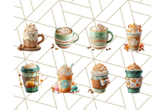 Fall Coffee Cup Clipart PNG, Autumn Mugs, Cozy Drinks Png Product Image 5
